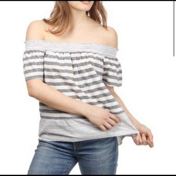 Lucky Brand Tops - Lucky Brand Off The Shoulder Stripe Top